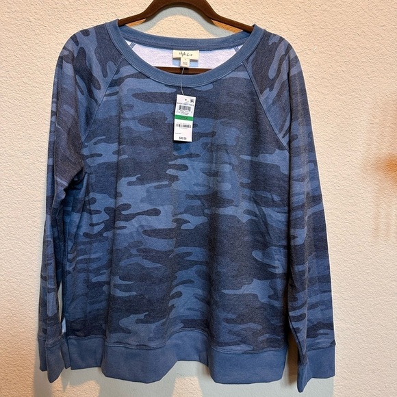 Style & Co. Sweaters - Style & Co. Blue Camo Sweater